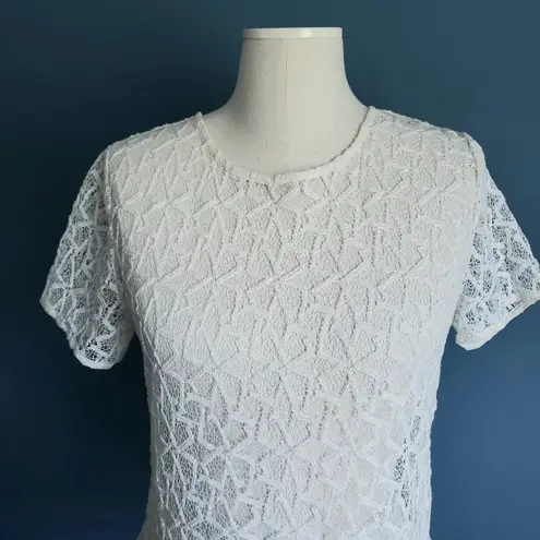 Hinge  Lace Peplum Crewneck Top