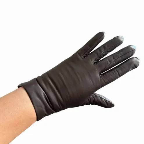 VTG Cashmere WPL 9093 Women's Chocolate Brown Size 7M Leather Gloves Lined
