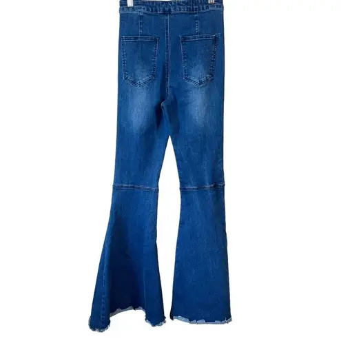 Blank Paige Stretchy High Rise Raw Hem Flare Jeans
