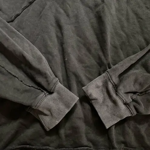 Scuba Black Cropped Oversized Comfy Cotton Hoodie XL Athleisure Lounge Gym Lift