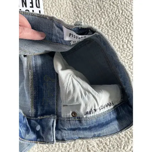 Pistola Anthropologie Aline High-Rise Skinny Crop Jeans Wave Blue Size 27