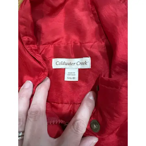 Coldwater Creek Red Metallic Vest Drawstring Waist Womens S/M (6/8) Christmas