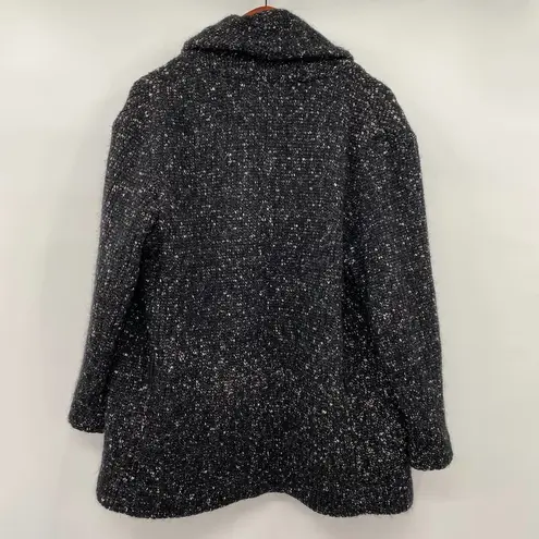 Club Monaco Chunky Knit Jacket Black Mohair Alpaca Blend Womens Small