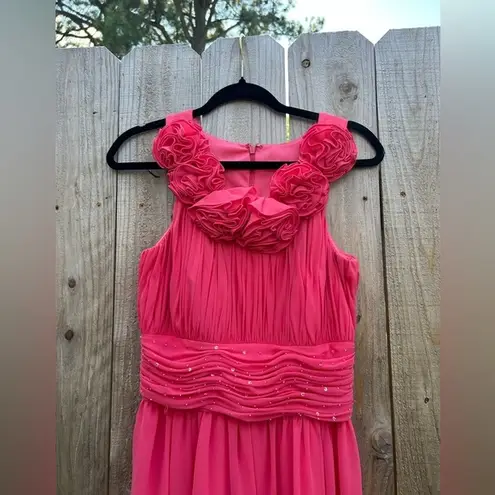 JS Boutique Barbie pink formal dress ruffle size 4 rhinestone prom dance Pink