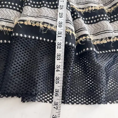 Tracy Reese Anthropologie Coco Black Perforated Striped Cocktail Dress 6