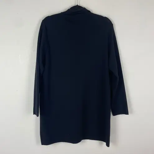 Max Mara Max Mara Women's L Italy Wool Knit Blazer Long Cardigan Coat Black 100% Wool