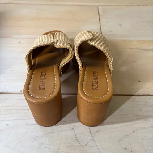 Steve Madden  NIB Sunkissed Raffia Platform Block Heel Sandals Size 8