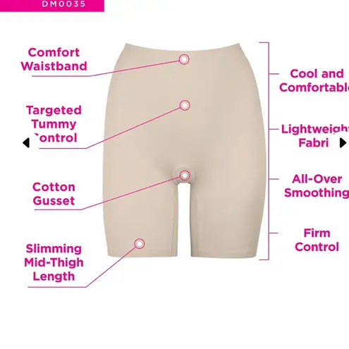 Maidenform NWT 0035 Shaper shorts nude shapewear Large