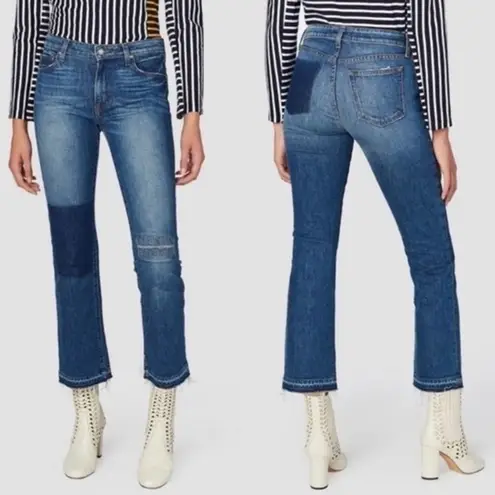 Derek Lam 10 Crosby Gia Mid-Rise Cropped Flare Jeans Blue Denim Size 26