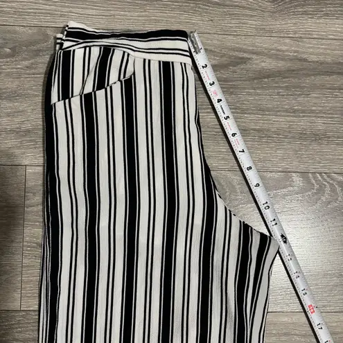 Be cool Women Monochrome Striped Lined Elastic Waist Relaxed Fit Pants Sz S