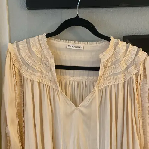 Ulla Johnson Mila Blouse Sz Large Dawn/Cream Size 10/Large Statement Sleeves - Image 7