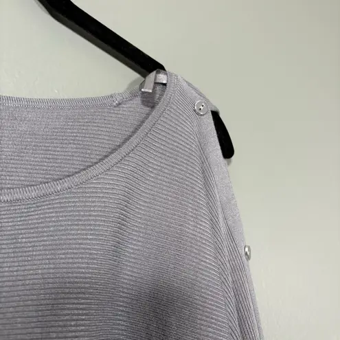 New York & Company NWT Gray Split Sleeve Ribbed Sweater