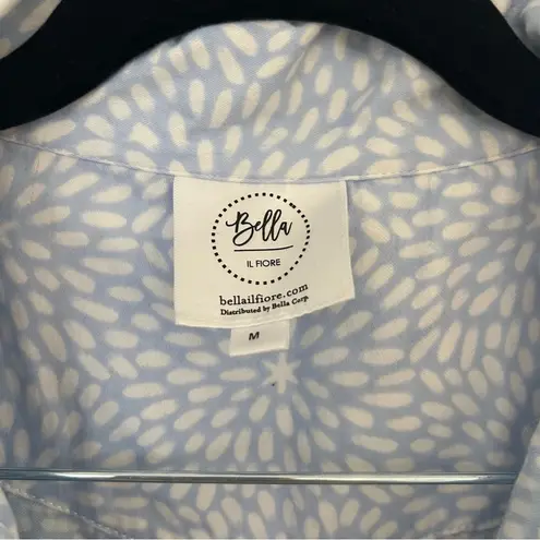 Belle il Fiore Button Down and Shorts Pajama Set M Blue Size M