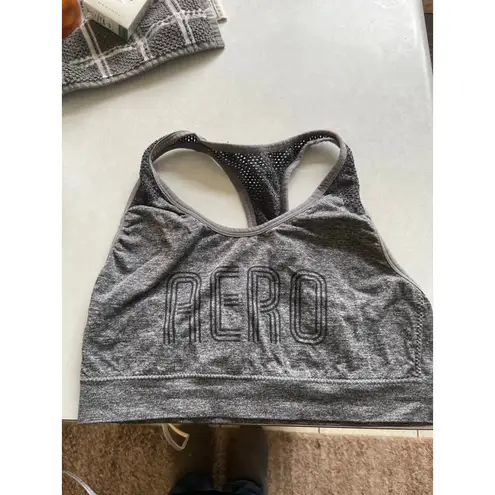 Women's AERO Gray & Black Sports Bra Size M Size M