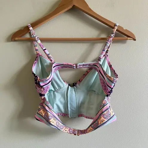 Victoria's Secret Victoria‎ Secret Paisley Print Purple Pink Turtoise Bikini Top Size S Adjustable