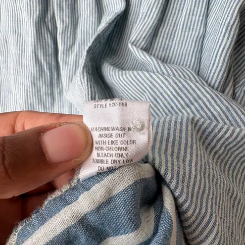 CP Shades Free People x Yoko Blue Striped Long Sleeve Tunic Shirt Dress Small