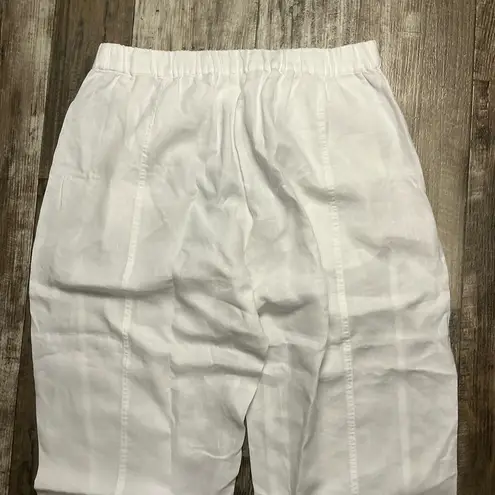 Eileen Fisher  Cream Linen Trousers Size LP