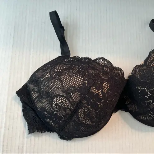 Victoria's Secret Victoria’s Secret Bra Angels IPEX Black Lace Demi Bra Sz 38D GUC
