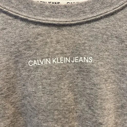 Calvin Klein  Jeans Women’s Size Small Gray‎ Sweatshirt Cropped Long Sleeve Boxy