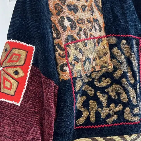 Vtg Allure Boutique Patchwork Painted Design Corduroy Jacket