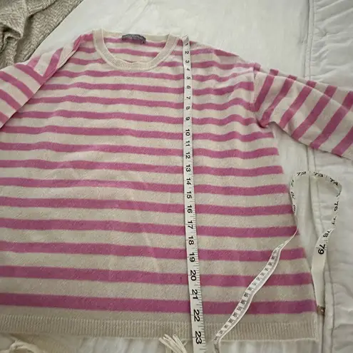 Rae Feather Women’s Small Pink White Cashmere Sweater