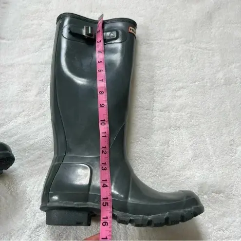 Hunter  Original Gloss Tall Gray Rain Boots Size 5M 6F US.  37