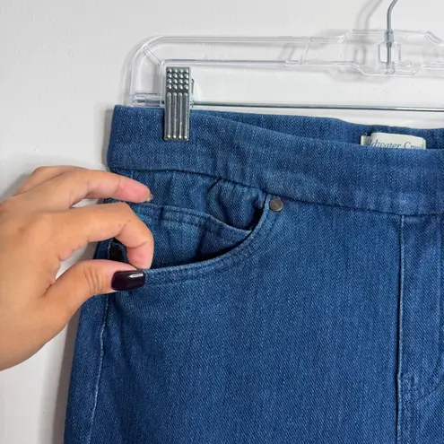 Coldwater Creek NWOT Blue Pull On Pants Knit Denim Mid Rise Leggings Size 8 Tall