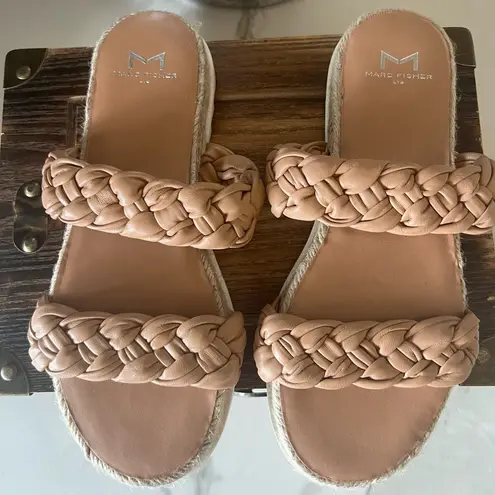 Marc Fisher  Jaimee Espadrille Slide Sandals in Tan