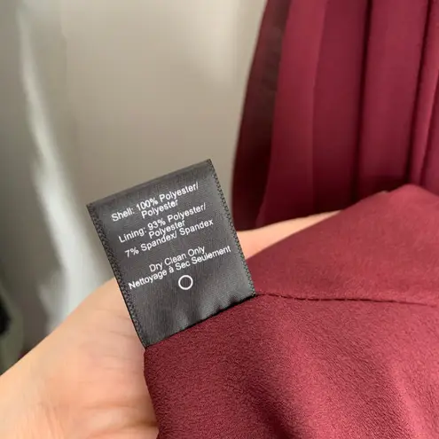 Dress the Population Burgundy Alicia Mixed Media Midi Dress