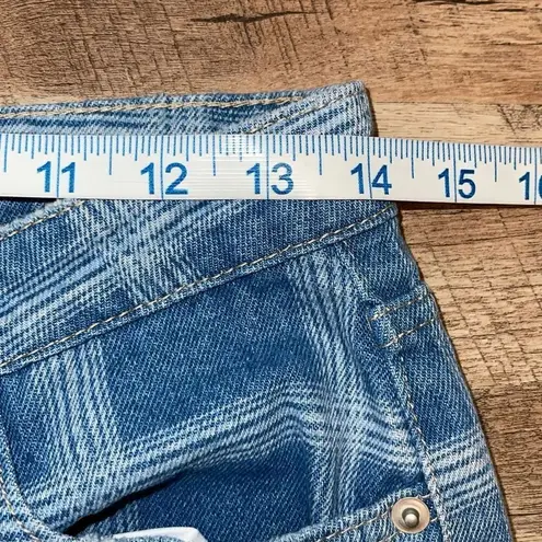 BP Be Responsible BLUE PLAID DENIM JEANS STRAIGHT LEG Size 27 NWOT