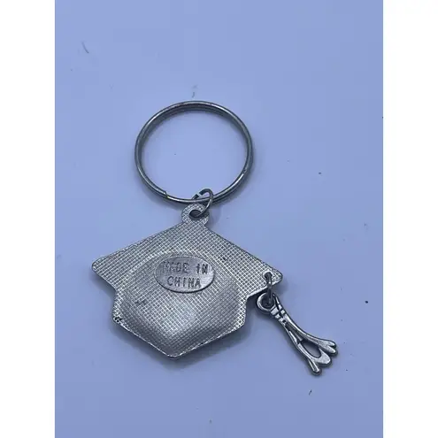 Engravable Pewtertone Graduation Cap Keychain School College Graduate Gift
