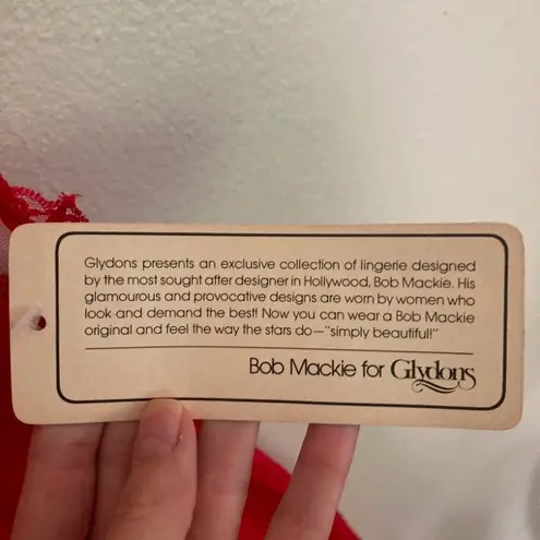 Bob Mackie Vintage 90s NWT for Glydons Red Lace Lingerie Slip Dress Size Medium