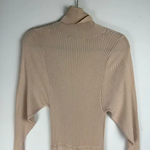 ZARA  Cream Knit Maxi Dress Turtleneck Long Sleeves Sz Medium A-line Silhouette - Image 13