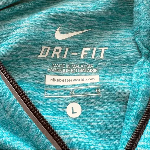 Nike  Running Quarter Zip Long Sleeve Teal Top Size Large