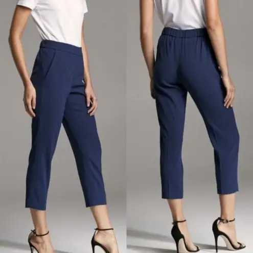 Babaton Aritzia Ankle Crop Pull On Cohen Pant Trousers Navy Blue | 6
