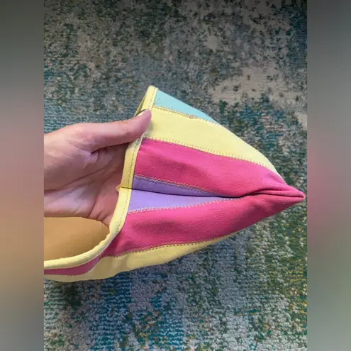 Vintage 80/90s cotton rainbow striped wristlet purse Multiple