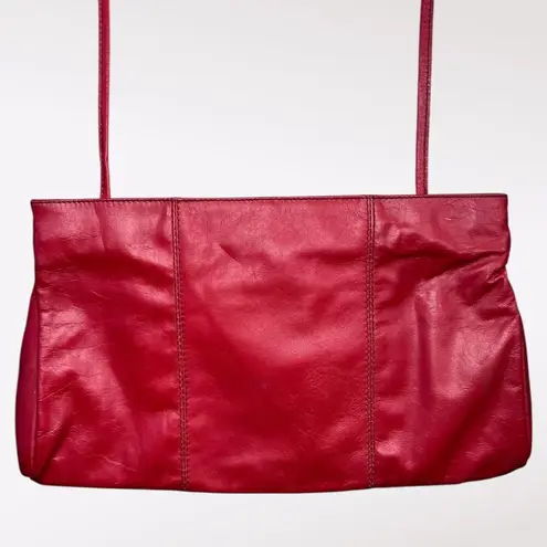 B Young 80s Red Leather Crossbody Bag Handmade Colombia Genuine
