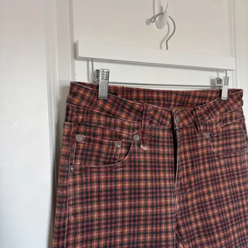 R13 Boy Straight Jeans Printed Auburn Plaid