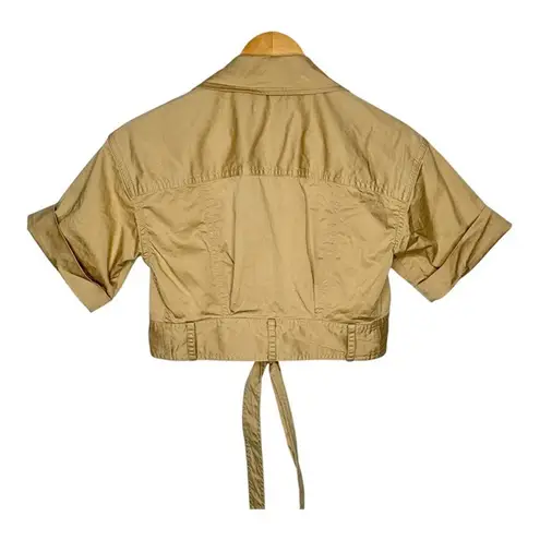 Derek Lam Collective Crosby Reagan Utility Crop Top Wrap Shirt Size 6