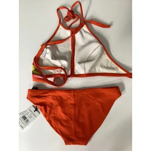 Robin Piccone New. orange floral bikini. XS. Retails $198