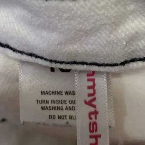 Oh My T Shirt Women's White High Waisted Wide Leg Baggy Denim Jeans Pants Sz 25