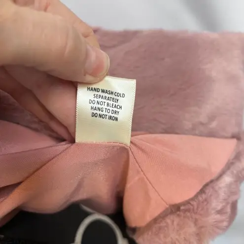 Skies Are Blue Pink Faux Fur Button Front Lined Dressy Cocktail Jacket Size XS