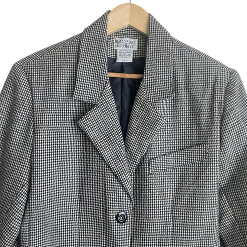 Bill Blass Vintage Women Tweed Jacket 10 Houndstooth Career Professional Blazer