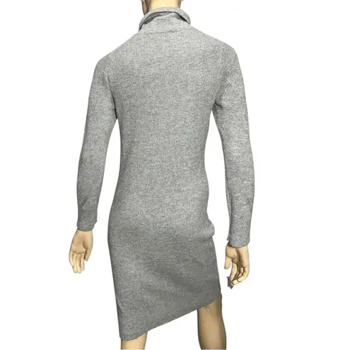 All Saints Women’s Size S Heather Gray Ribbed Sweater Knit Turtleneck Dress