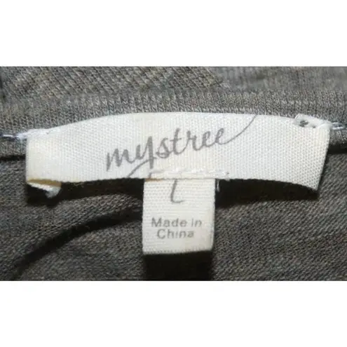 Mystree Ladies L Maxi Brown Shift Tencel 1/4 Button Up Lagenlook