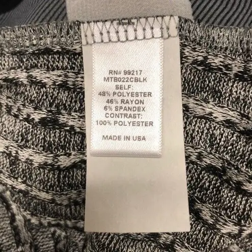 Moa Moa light Gray sweater Black White Buffalo plaid chiffon sides Tunic Size S