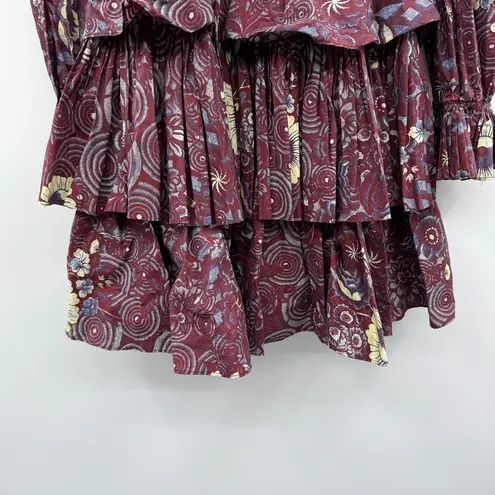 Ulla Johnson Ulla Jonson Lola Dress Long Sleeve Ruffle Tiered Skirt in Heliotrope Sz 2