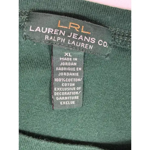 Lauren Jeans Co Ralph Lauren Green Long Sleeve shirt Women's XL Zipper Detail
