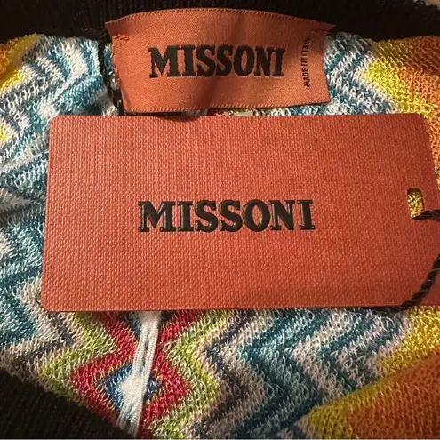 Missoni Multicolor Rainbow Chevron Fringe Pullover Poncho One Size NEW