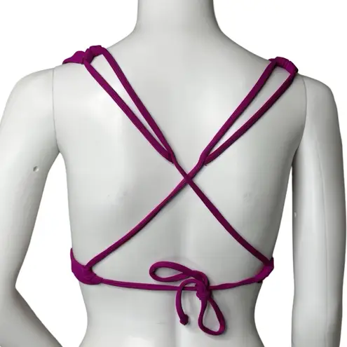 Becca Bikini Top Womens M Purple Ribbed Bralette Swimwear Magenta Resort Wear